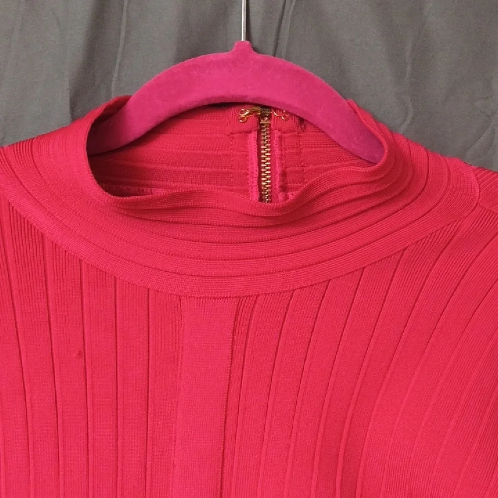 VENUS Vibrant Pink Long Sleeve Dress - Picture 5 of 16